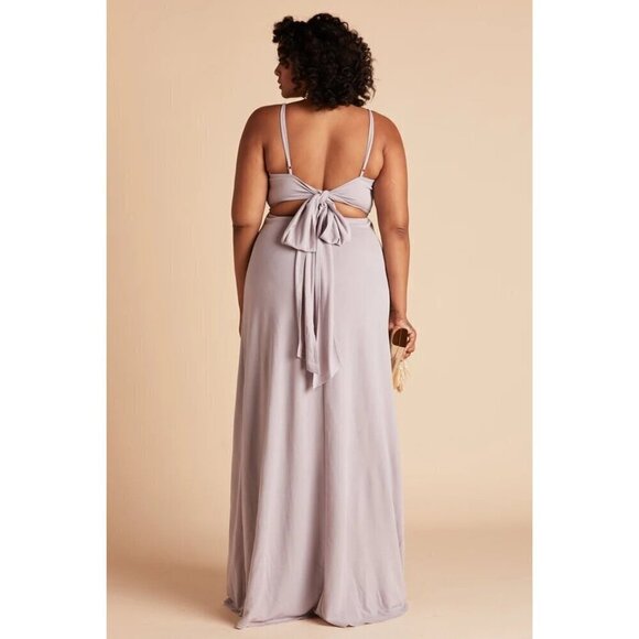 Birdy Grey Benny Cut Out Tie Back Maxi Formal Bridesmaid Dress Lilac 1X NWT - Picture 4 of 16